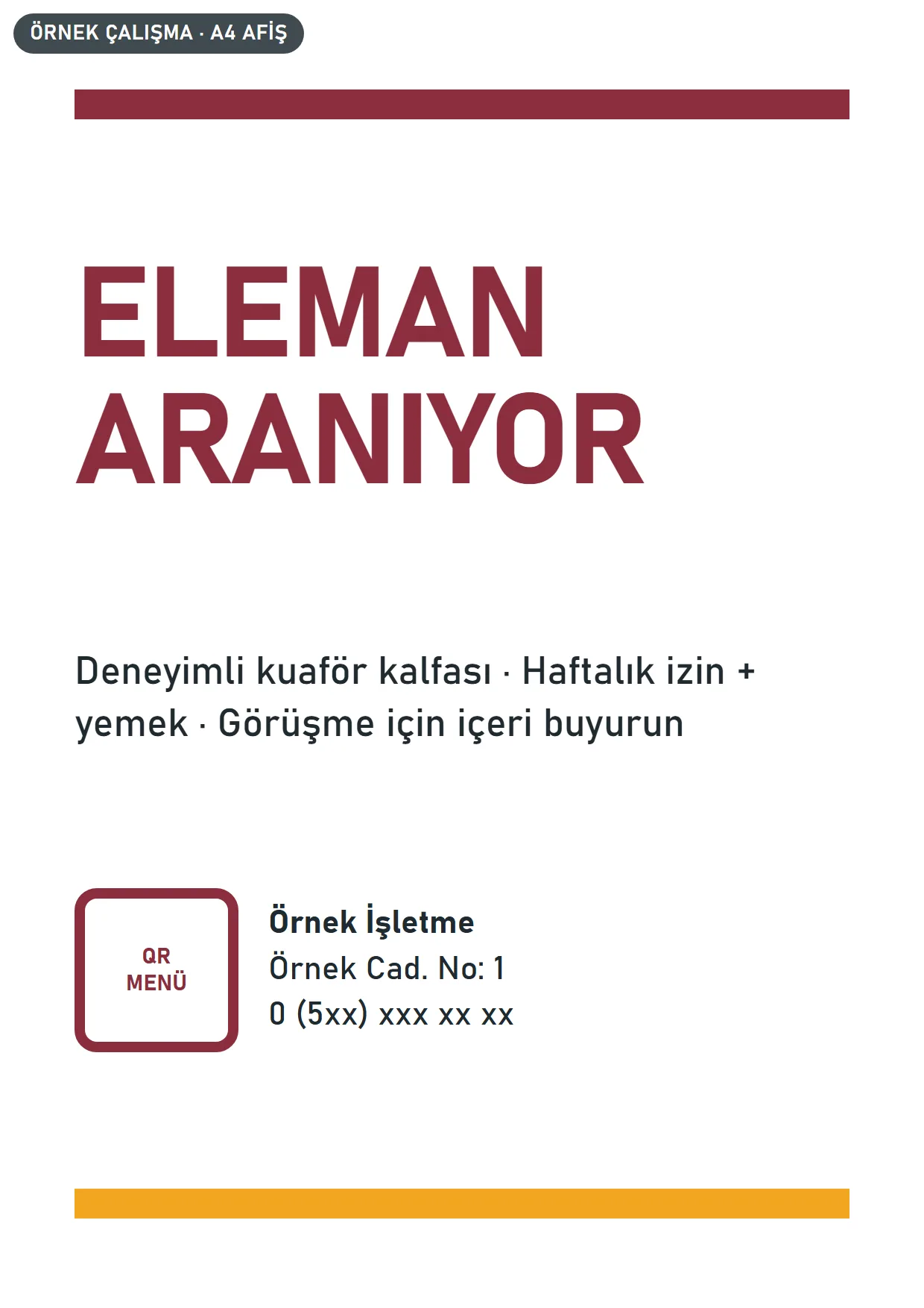 Örnek eleman aranıyor afişi