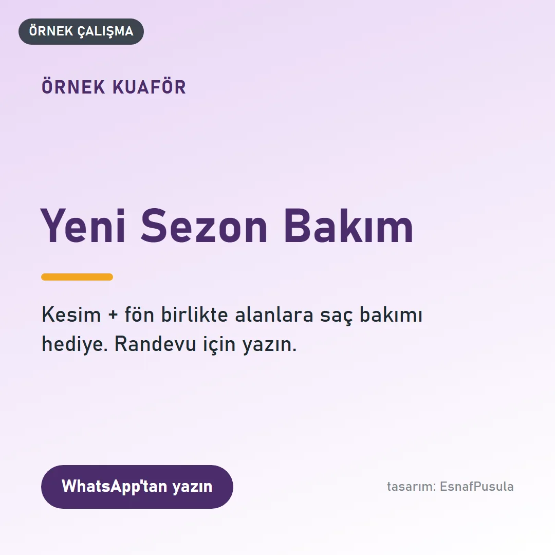 Örnek kuaför Instagram gönderisi tasarımı