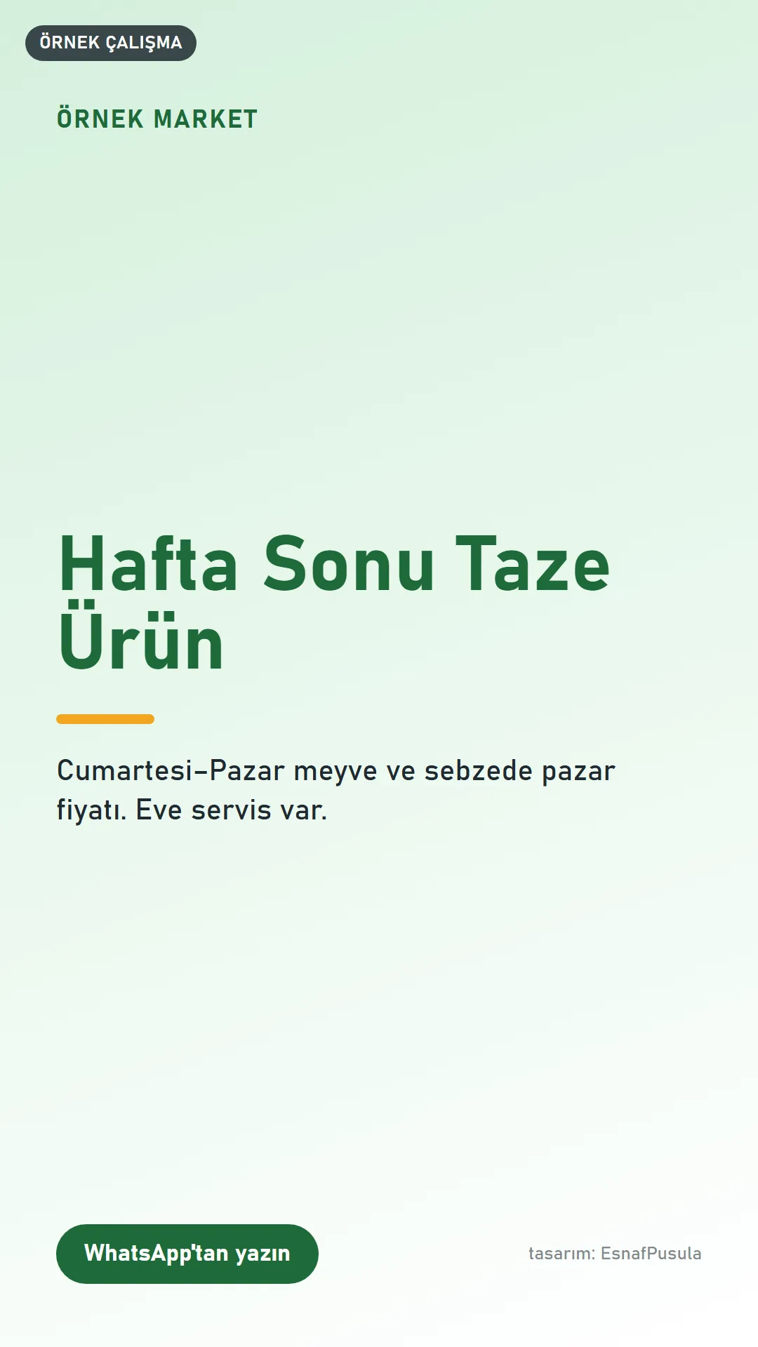 Örnek Market Instagram hikâyesi