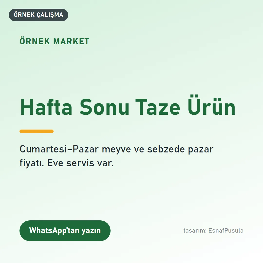 Örnek market Instagram gönderisi tasarımı
