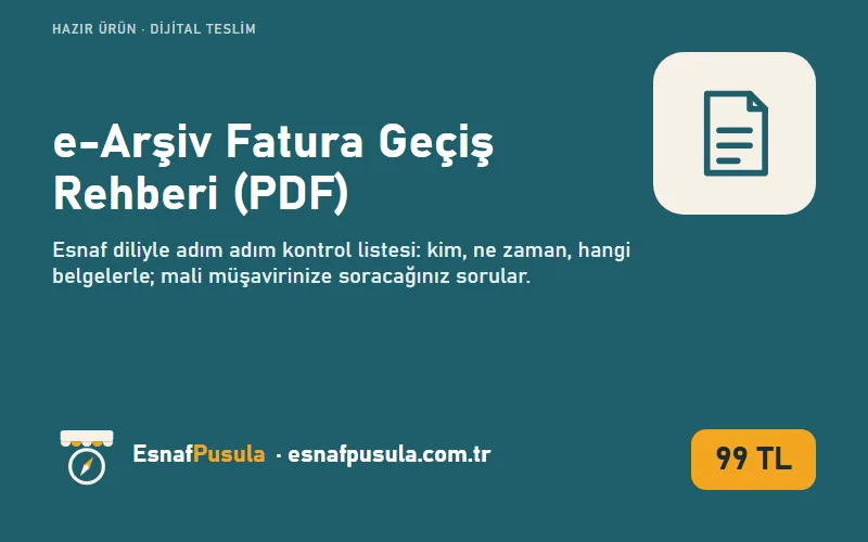 e-Arşiv Fatura Geçiş Rehberi (PDF) kapak görseli