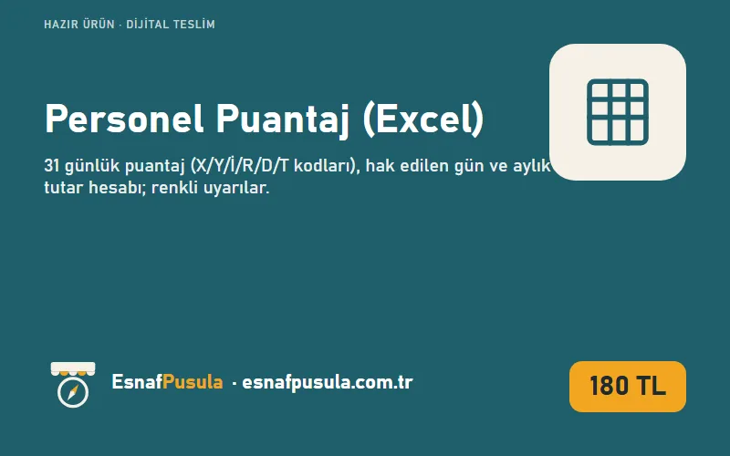 Personel Puantaj (Excel) kapak görseli